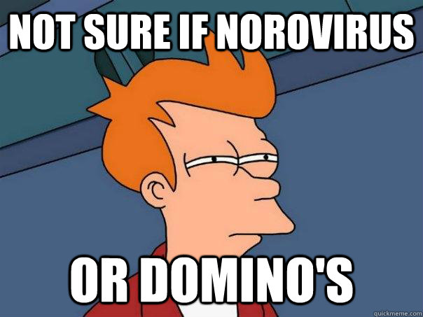 Not sure if norovirus or Domino's - Not sure if norovirus or Domino's  Futurama Fry