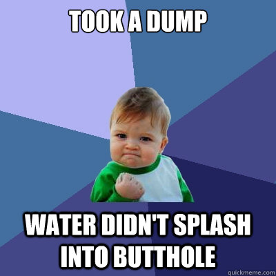 Took a dump water didn't splash into butthole  Success Kid