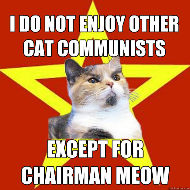 I do not enjoy other cat communists except for chairman meow  