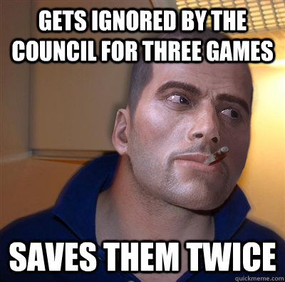 Gets ignored by the council for three games Saves them twice  