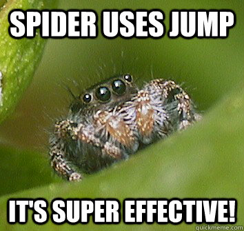 Spider uses jump It's super effective! - Spider uses jump It's super effective!  Misunderstood Spider