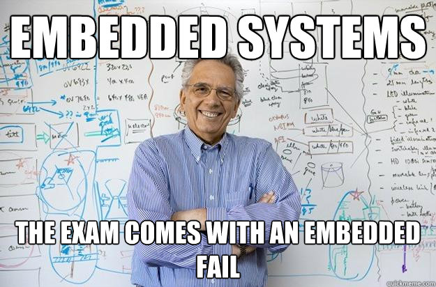 Embedded Systems the exam comes with an embedded fail  Engineering Professor