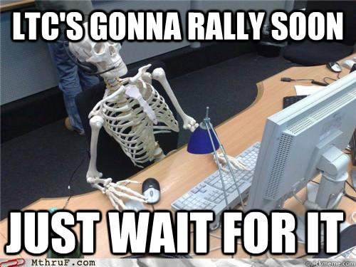 LTC's gonna rally soon just wait for it  Waiting skeleton