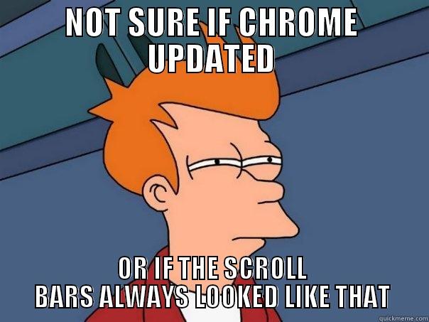 NOT SURE IF CHROME UPDATED OR IF THE SCROLL BARS ALWAYS LOOKED LIKE THAT Futurama Fry