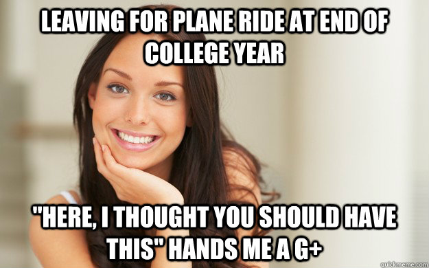 Leaving for plane ride at end of college year 