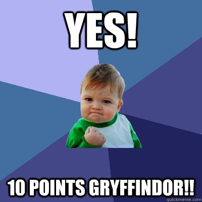 yes! 10 points gryffindor!!  Success Kid