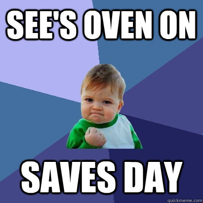 See's Oven on Saves day  Success Kid