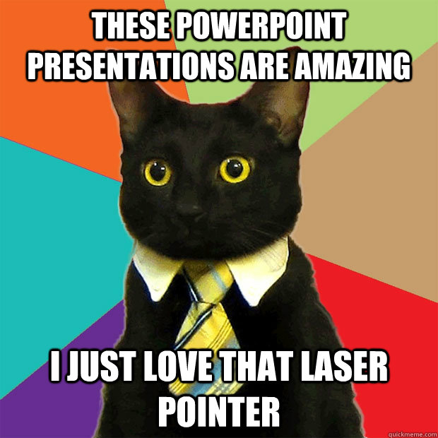 These powerpoint presentations are amazing I just love that laser pointer  Business Cat