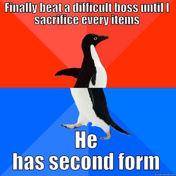 FINALLY BEAT A DIFFICULT BOSS UNTIL I SACRIFICE EVERY ITEMS HE HAS SECOND FORM Socially Awesome Awkward Penguin