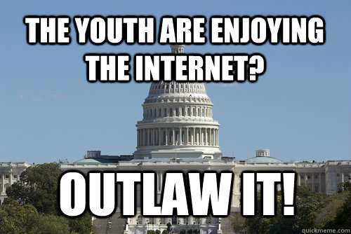 The youth are enjoying the internet? OUTLAW IT! - The youth are enjoying the internet? OUTLAW IT!  Scumbag Congress