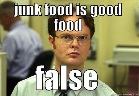 fatty food - JUNK FOOD IS GOOD FOOD FALSE Schrute