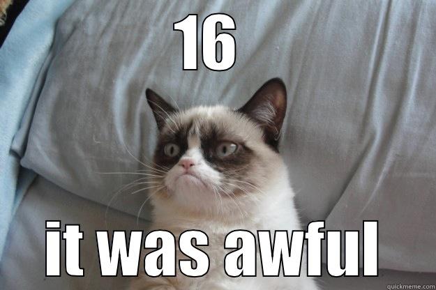 the day you lost your virginity - 16  IT WAS AWFUL Grumpy Cat