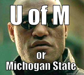 U OF M OR MICHOGAN STATE Matrix Morpheus