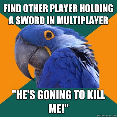 Find other player holding a sword in multiplayer 