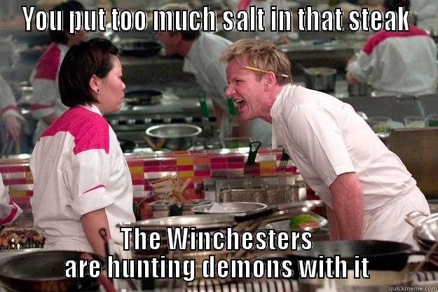 YOU PUT TOO MUCH SALT IN THAT STEAK THE WINCHESTERS ARE HUNTING DEMONS WITH IT Gordon Ramsay