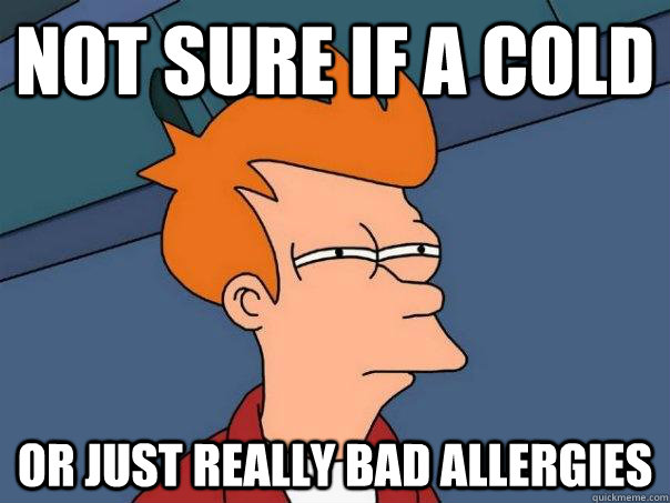 not sure if A COLD or just REALLY BAD ALLERGIES - not sure if A COLD or just REALLY BAD ALLERGIES  Futurama Fry