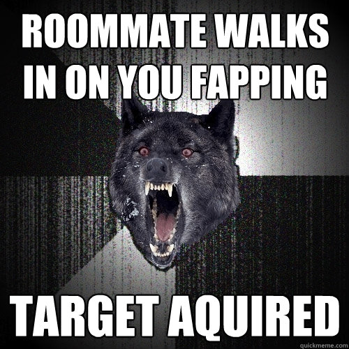 roommate walks in on you fapping target aquired  Insanity Wolf