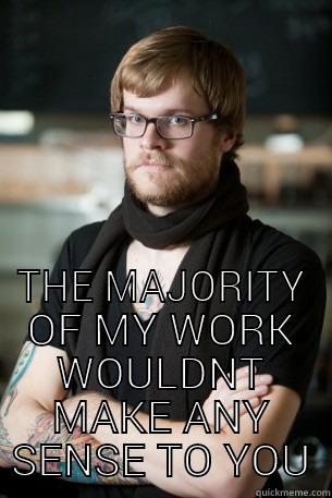  THE MAJORITY OF MY WORK WOULDNT MAKE ANY SENSE TO YOU Hipster Barista