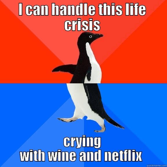 I CAN HANDLE THIS LIFE CRISIS CRYING WITH WINE AND NETFLIX  Socially Awesome Awkward Penguin