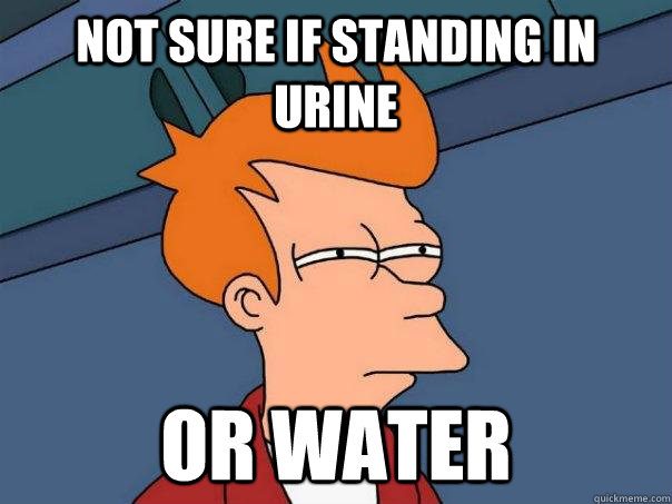 Not sure if standing in urine Or water  Futurama Fry