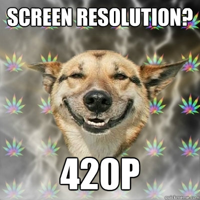 Screen REsolution? 420p  Stoner Dog