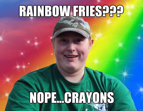 Rainbow Fries??? Nope...crayons  