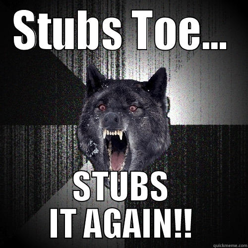 Insanety Wolf - STUBS TOE... STUBS IT AGAIN!! Insanity Wolf