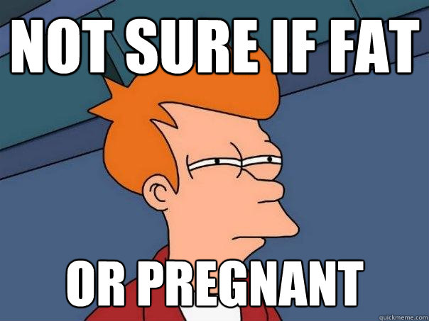 not sure if fat or pregnant  Futurama Fry