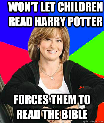 Won't let children read Harry Potter Forces them to read the bible  Sheltering Suburban Mom