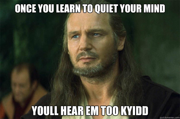 Once you learn to quiet your mind YOull hear em too kyidd - Once you learn to quiet your mind YOull hear em too kyidd  Qui Gon Jinn