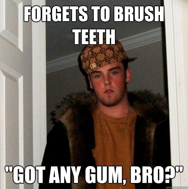 Forgets to brush teeth 