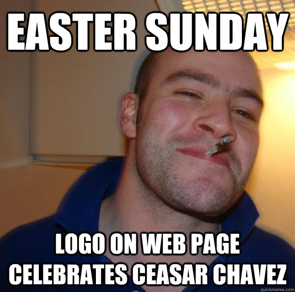 Easter Sunday Logo on web Page Celebrates Ceasar Chavez - Easter Sunday Logo on web Page Celebrates Ceasar Chavez  Misc