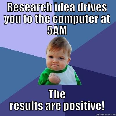 RESEARCH IDEA DRIVES YOU TO THE COMPUTER AT 5AM THE RESULTS ARE POSITIVE! Success Kid