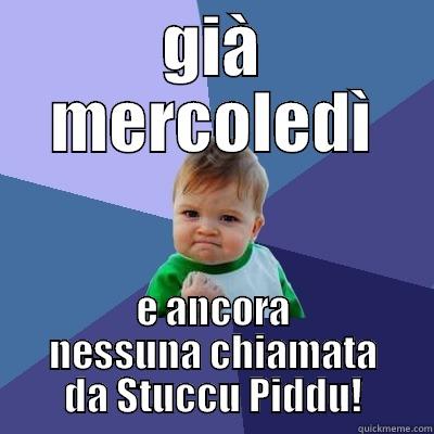 GIÀ MERCOLEDÌ E ANCORA NESSUNA CHIAMATA DA STUCCU PIDDU! Success Kid