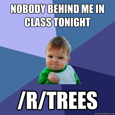 nobody behind me in class tonight /r/trees  Success Kid