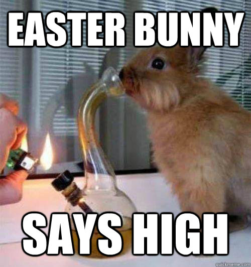 Easter Bunny Says High  toker bunny