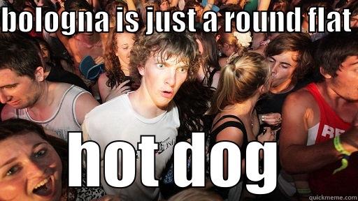 BOLOGNA IS JUST A ROUND FLAT  HOT DOG Sudden Clarity Clarence