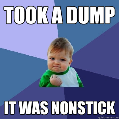 Took a dump it was nonstick  Success Kid