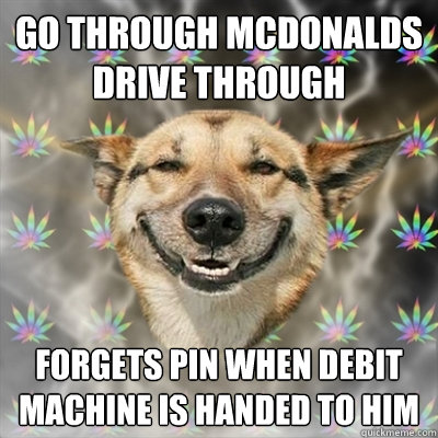 Go through Mcdonalds Drive Through Forgets pin when debit machine is handed to him  Stoner Dog