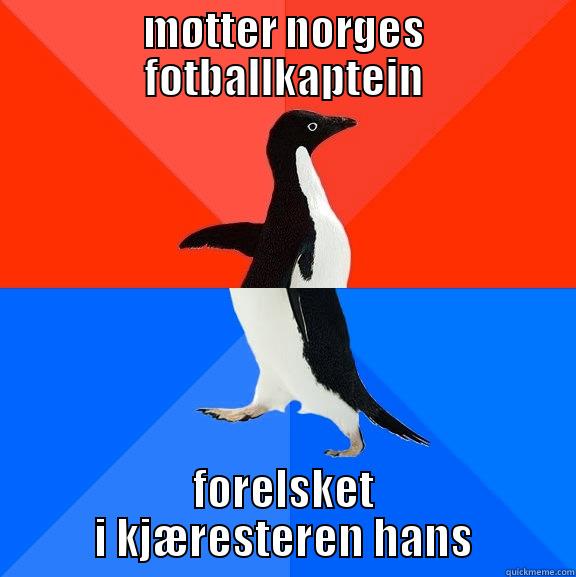 ja da - MØTTER NORGES FOTBALLKAPTEIN FORELSKET I KJÆRESTEREN HANS Socially Awesome Awkward Penguin