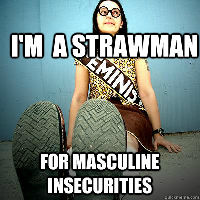 I'm  a strawman For masculine insecurities  Typical Feminist