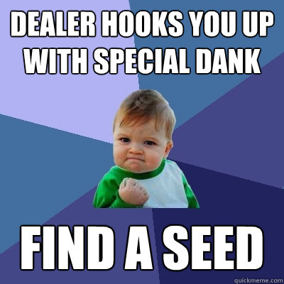 Dealer hooks you up with special dank Find a seed  Success Kid