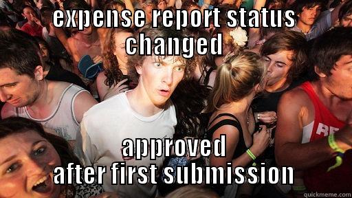 Expense Report Approved First Time - EXPENSE REPORT STATUS CHANGED APPROVED AFTER FIRST SUBMISSION Sudden Clarity Clarence