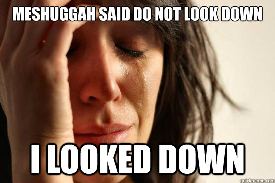 Meshuggah said do not look down I looked down - Meshuggah said do not look down I looked down  First World Problems