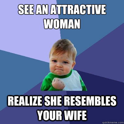 see an attractive woman realize she resembles your wife - see an attractive woman realize she resembles your wife  Success Kid