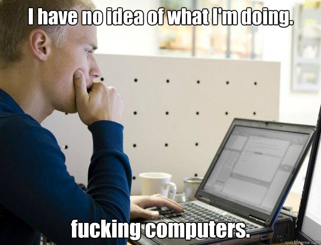 I have no idea of what I'm doing. fucking computers.  Programmer