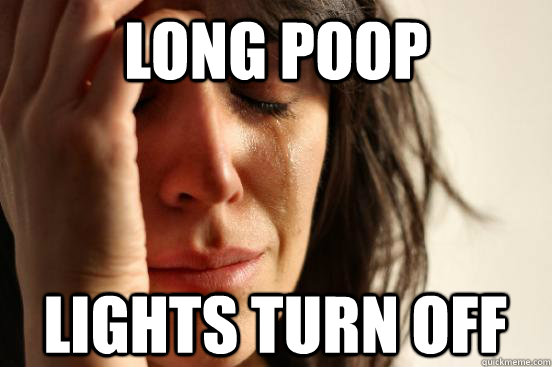 long Poop Lights turn off  First World Problems