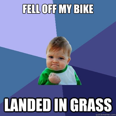 fell off my bike landed in grass - fell off my bike landed in grass  Success Kid