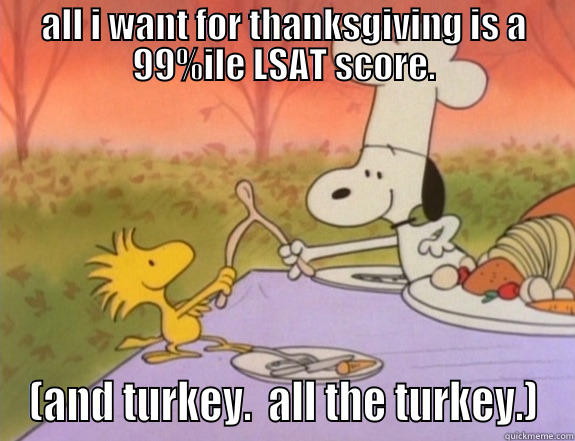 ALL I WANT FOR THANKSGIVING IS A 99%ILE LSAT SCORE. (AND TURKEY.  ALL THE TURKEY.) Misc
