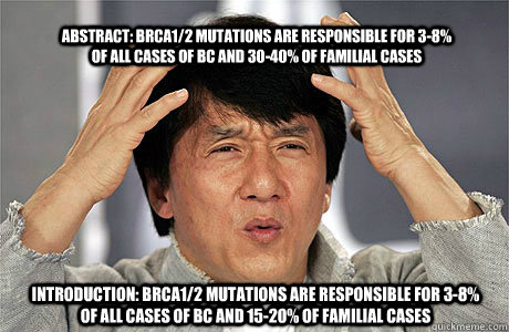 Abstract: BRCA1/2 mutations are responsible for 3-8% of all cases of BC and 30-40% of familial cases Introduction: BRCA1/2 mutations are responsible for 3-8% of all cases of BC and 15-20% of familial cases  EPIC JACKIE CHAN